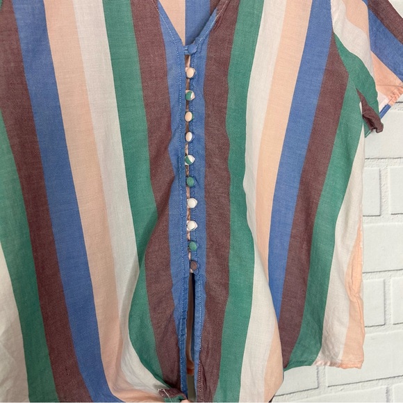 Madewell Novel Tie-Front Button Top in Flagstaff Stripe size small - Picture 4 of 7